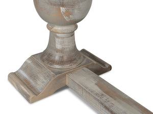 Sarreid Stacy Double Pedestal Console - Elegant Grey Oak & Calacatta Gloss, Stunning Tulip Wood Base Design Grey  U206-as