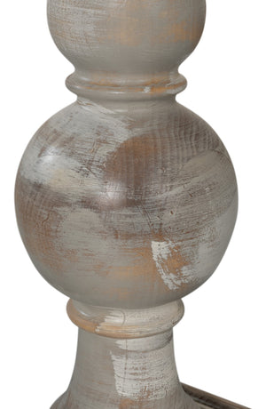 Sarreid Stacy Double Pedestal Console - Elegant Grey Oak & Calacatta Gloss, Stunning Tulip Wood Base Design Grey  U206-as