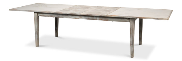 Sarreid Vince Dining Table - Elegant Grey Oak Base With Calacatta Porcelain Top & Stylish Beechwood Legs Grey  U223-as06