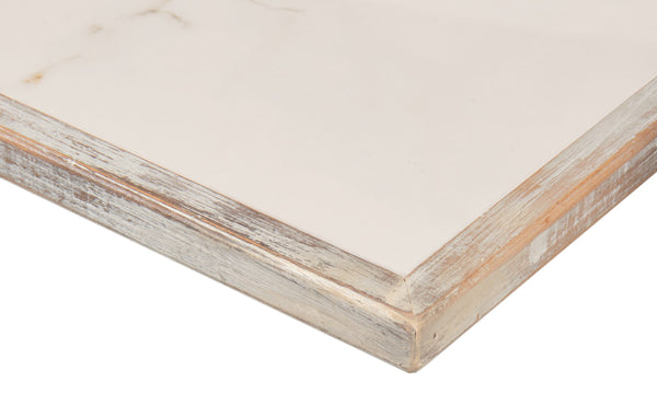 Sarreid Vince Dining Table - Elegant Grey Oak Base With Calacatta Porcelain Top & Stylish Beechwood Legs Grey  U223-as06