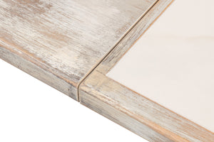 Sarreid Vince Dining Table - Elegant Grey Oak Base With Calacatta Porcelain Top & Stylish Beechwood Legs Grey  U223-as06