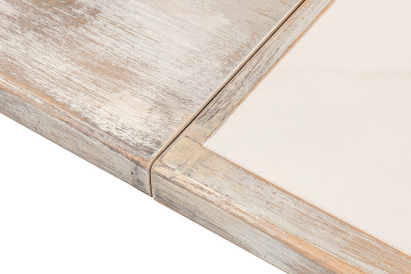 Sarreid Vince Dining Table - Elegant Grey Oak Base With Calacatta Porcelain Top & Stylish Beechwood Legs Grey  U223-as06