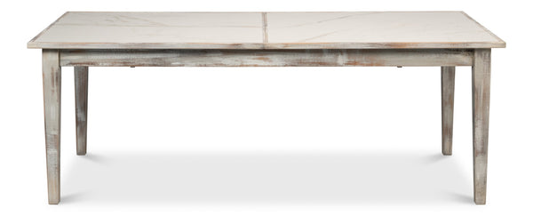 Sarreid Vince Dining Table - Elegant Grey Oak Base With Calacatta Porcelain Top & Stylish Beechwood Legs Grey  U223-as06