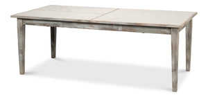 Sarreid Vince Dining Table - Elegant Grey Oak Base With Calacatta Porcelain Top & Stylish Beechwood Legs Grey  U223-as06