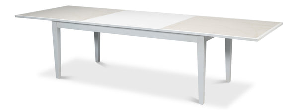 Sarreid Elton Butterfly Dining Table - Elegant White Porcelain Top With Beechwood Legs For Modern Homes White  U223-as08
