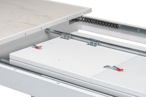 Sarreid Elton Butterfly Dining Table - Elegant White Porcelain Top With Beechwood Legs For Modern Homes White  U223-as08