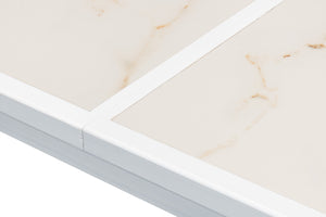 Sarreid Elton Butterfly Dining Table - Elegant White Porcelain Top With Beechwood Legs For Modern Homes White  U223-as08