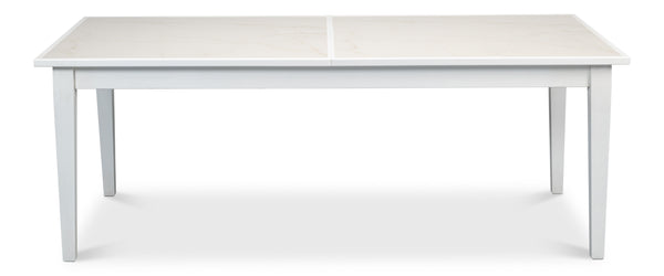 Sarreid Elton Butterfly Dining Table - Elegant White Porcelain Top With Beechwood Legs For Modern Homes White  U223-as08
