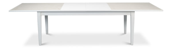 Sarreid Elton Butterfly Dining Table - Elegant White Porcelain Top With Beechwood Legs For Modern Homes White  U223-as08