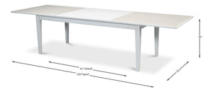 Sarreid Elton Butterfly Dining Table - Elegant White Porcelain Top With Beechwood Legs For Modern Homes White  U223-as08