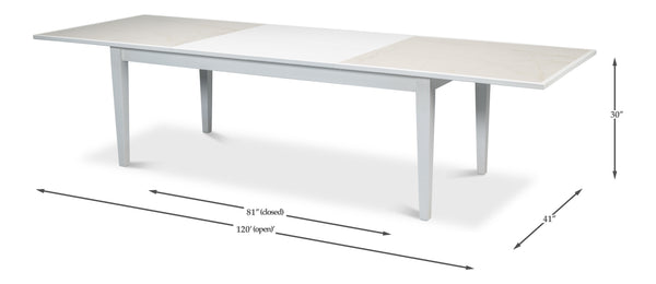 Sarreid Elton Butterfly Dining Table - Elegant White Porcelain Top With Beechwood Legs For Modern Homes White  U223-as08