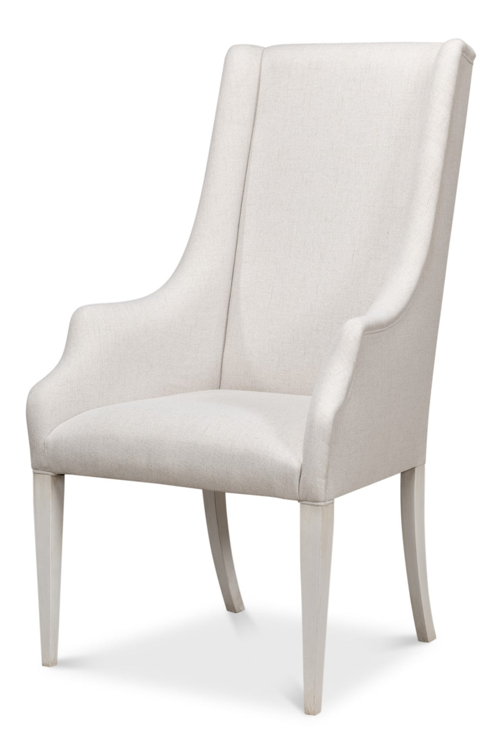 Sarreid Captains Chair - Elegant Cortina Design In White Finish With Luxurious Cream Fabric Upholstery White  U226-08as