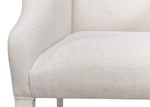 Sarreid Captains Chair - Elegant Cortina Design In White Finish With Luxurious Cream Fabric Upholstery White  U226-08as