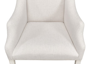 Sarreid Captains Chair - Elegant Cortina Design In White Finish With Luxurious Cream Fabric Upholstery White  U226-08as