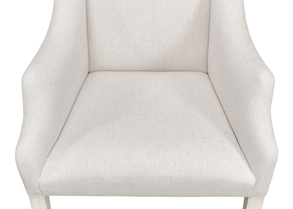 Sarreid Captains Chair - Elegant Cortina Design In White Finish With Luxurious Cream Fabric Upholstery White  U226-08as