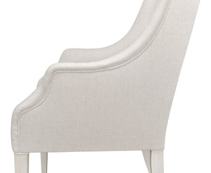 Sarreid Captains Chair - Elegant Cortina Design In White Finish With Luxurious Cream Fabric Upholstery White  U226-08as