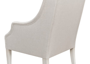 Sarreid Captains Chair - Elegant Cortina Design In White Finish With Luxurious Cream Fabric Upholstery White  U226-08as