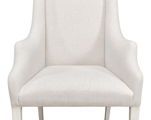 Sarreid Captains Chair - Elegant Cortina Design In White Finish With Luxurious Cream Fabric Upholstery White  U226-08as