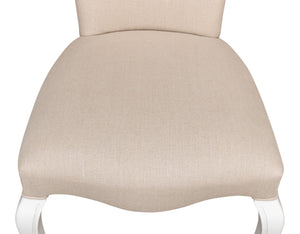 Sarreid Sidechair Cortina White With Linen Flax Upholstery - Elegant Beechwood Frame For Modern Interiors White  U230-08f01
