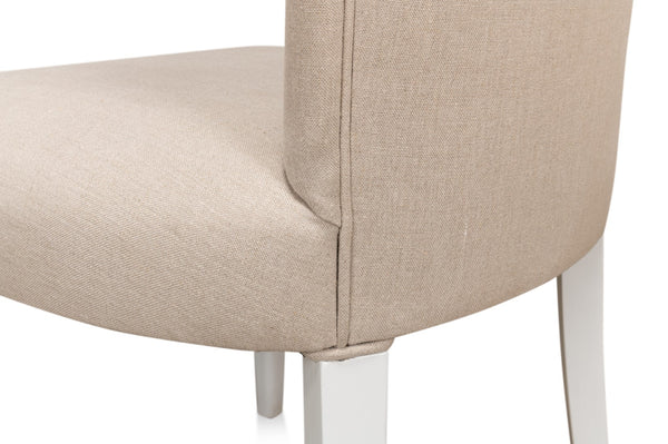 Sarreid Sidechair Cortina White With Linen Flax Upholstery - Elegant Beechwood Frame For Modern Interiors White  U230-08f01