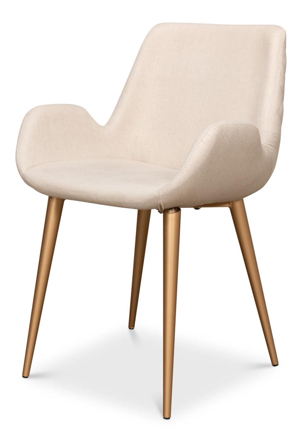 Sarreid Thao Chair With Elegant Gold Legs In Luxurious Flax Linen - Perfect For Chic Home Decor And Comfort White  U232-asf01