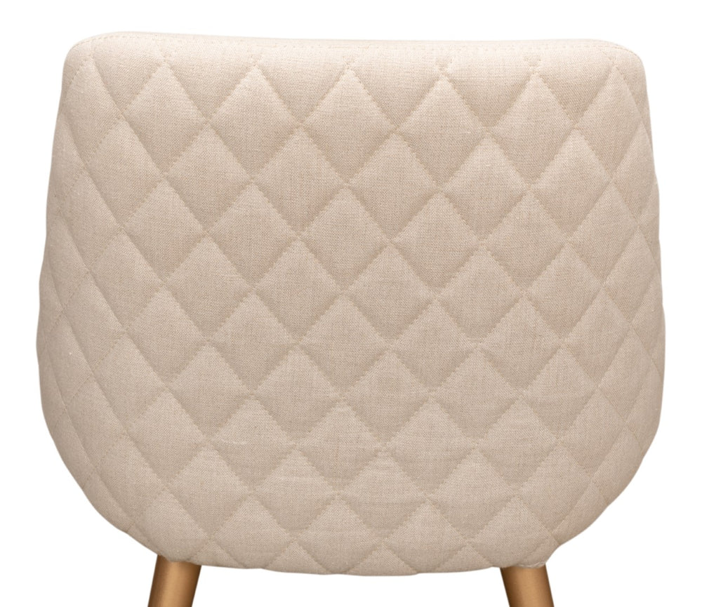 Sarreid Thao Chair With Elegant Gold Legs In Luxurious Flax Linen - Perfect For Chic Home Decor And Comfort White  U232-asf01