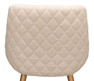 Sarreid Thao Chair With Elegant Gold Legs In Luxurious Flax Linen - Perfect For Chic Home Decor And Comfort White  U232-asf01