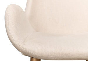 Sarreid Thao Chair With Elegant Gold Legs In Luxurious Flax Linen - Perfect For Chic Home Decor And Comfort White  U232-asf01