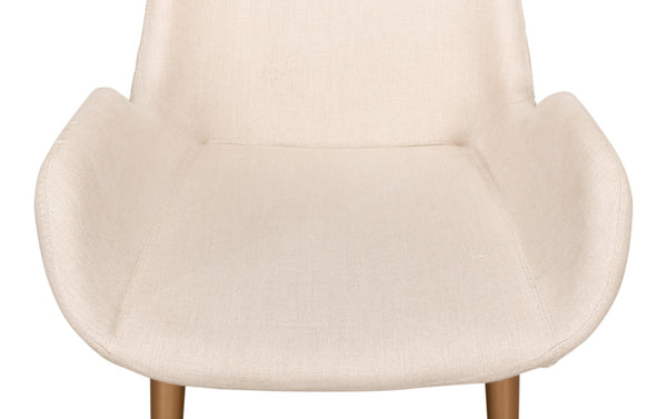 Sarreid Thao Chair With Elegant Gold Legs In Luxurious Flax Linen - Perfect For Chic Home Decor And Comfort White  U232-asf01