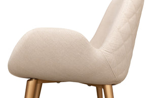 Sarreid Thao Chair With Elegant Gold Legs In Luxurious Flax Linen - Perfect For Chic Home Decor And Comfort White  U232-asf01