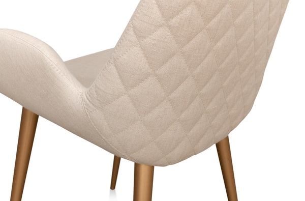 Sarreid Thao Chair With Elegant Gold Legs In Luxurious Flax Linen - Perfect For Chic Home Decor And Comfort White  U232-asf01