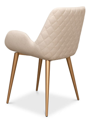Sarreid Thao Chair With Elegant Gold Legs In Luxurious Flax Linen - Perfect For Chic Home Decor And Comfort White  U232-asf01