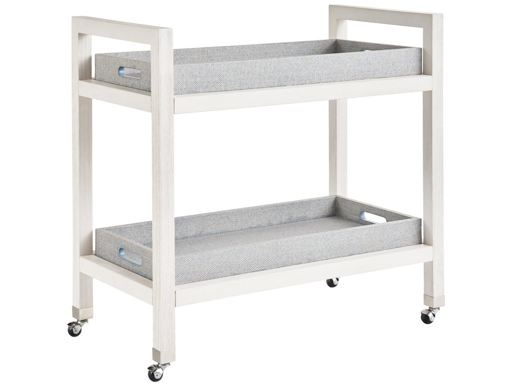 Universal Furniture Jupiter Bar Cart U330A890 White Sand/Blue Seagrass