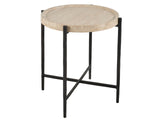 Theron Round End Table Travertine/bronze U365815 Universal Furniture