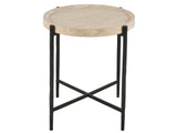 Theron Round End Table Travertine/bronze U365815 Universal Furniture