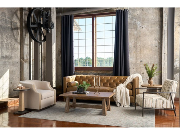 Universal Furniture Wenston Sofa: Luxurious Top-grain Leather Elegance With Mid-century Flair & Timeless Sophistication  100% Leather U434501-1624-2-universal