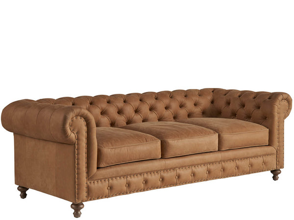 Universal Furniture Berkeley Sofa: Luxuriously Plush Comfort With Stylish Diamond Tufting And Modern Rolled Arms Design Brown 100% Leather 417501-1771-1-universal