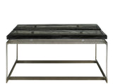 Jordan Cocktail Table - Sleek Smoked Glass Top with Antique Nickel Stainless Steel Base for Modern Elegance