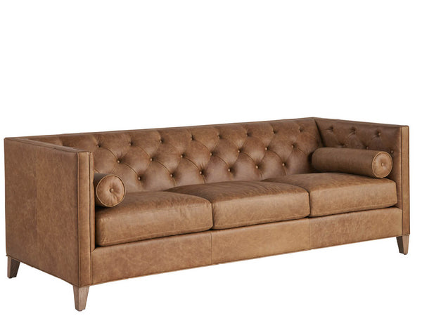 Universal Furniture Wenston Sofa: Luxurious Top-grain Leather Elegance With Mid-century Flair & Timeless Sophistication  100% Leather U434501-1624-2-universal