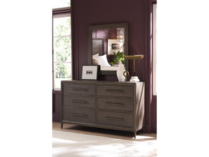 Universal Furniture Montclair Dresser: Luxurious Storage With Six Drawers, Embossed Cocoa Finish & Smoked Gold Base Cocoa  U508040-universal