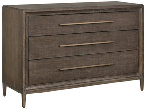 Universal Furniture Montclair Chest: Elegant Storage Solution With 3 Spacious Drawers & Smoked Gold Metal Base Design Cocoa  U508060-universal