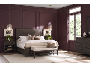 Universal Furniture Montclair King Panel Bed - Contemporary Design With Embossed Cocoa Finish, Metal Support & Tapered Legs Cocoa  U508240b-universal