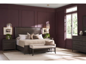 Universal Furniture Montclair King Panel Bed - Contemporary Design With Embossed Cocoa Finish, Metal Support & Tapered Legs Cocoa  U508240b-universal