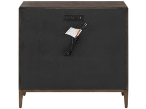 Universal Furniture Montclair Nightstand With 3 Drawers, Embossed Cocoa Fronts & Sleek Smoked Gold Metal Base Design Cocoa  U508355-universal