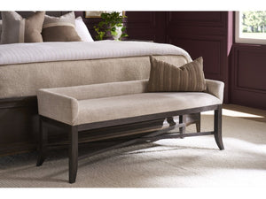 Universal Furniture Cocoa Bench: Elegant Yukon Sand Upholstered Seating With Graceful Curved Legs For Any Décor Style Cocoa  U508380-universal