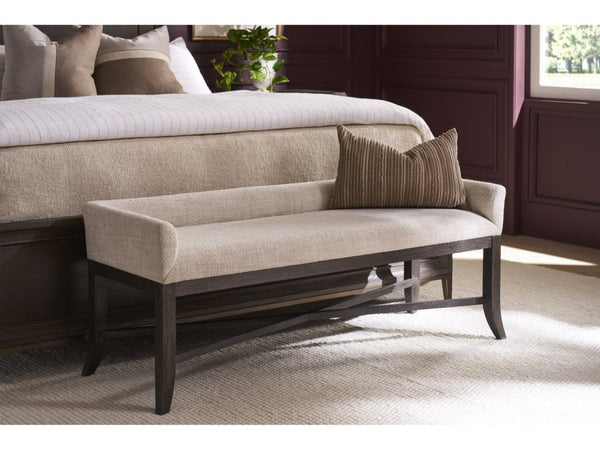 Universal Furniture Cocoa Bench: Elegant Yukon Sand Upholstered Seating With Graceful Curved Legs For Any Décor Style Cocoa  U508380-universal