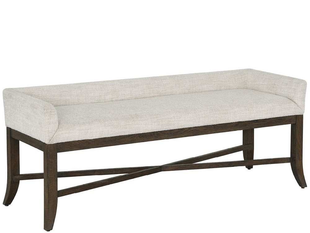 Universal Furniture Cocoa Bench: Elegant Yukon Sand Upholstered Seating With Graceful Curved Legs For Any Décor Style Cocoa  U508380-universal
