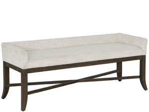 Universal Furniture Cocoa Bench: Elegant Yukon Sand Upholstered Seating With Graceful Curved Legs For Any Décor Style Cocoa  U508380-universal