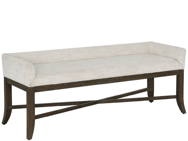Universal Furniture Cocoa Bench: Elegant Yukon Sand Upholstered Seating With Graceful Curved Legs For Any Décor Style Cocoa  U508380-universal