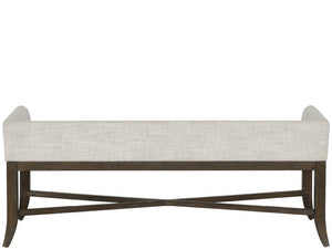 Universal Furniture Cocoa Bench: Elegant Yukon Sand Upholstered Seating With Graceful Curved Legs For Any Décor Style Cocoa  U508380-universal